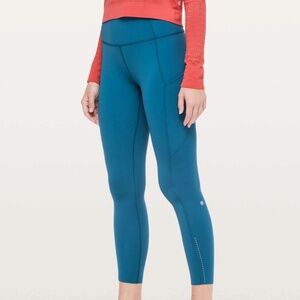 Lululemon Fast & Free 7/8 Tight II *Nulux 25" Sz 6 Carbon Blue